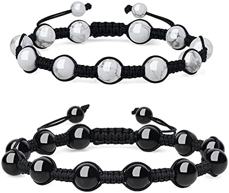 COAI Handmade Couples Genuine Stone Braided Bracelets