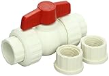 Hayward QTA1007CSEW 3/4-Inch White QTA Series True Union PVC Compact Ball Valve with EPDM O-Rings