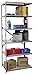 Hallowell A5711-12HG Heavy-Duty Open Hi-Tech Shelving Add-On Unit with 6 Shelves, Hallowell Gray Steel, 48" Width, 87" Height, 12" Depth, 400 lbs Shelf Capacity, Knock Down