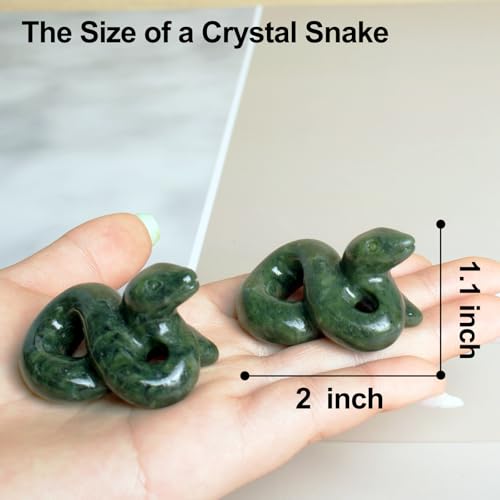 Figura decorativa de serpiente en cristal natural 2 pulgadas miniatura 2