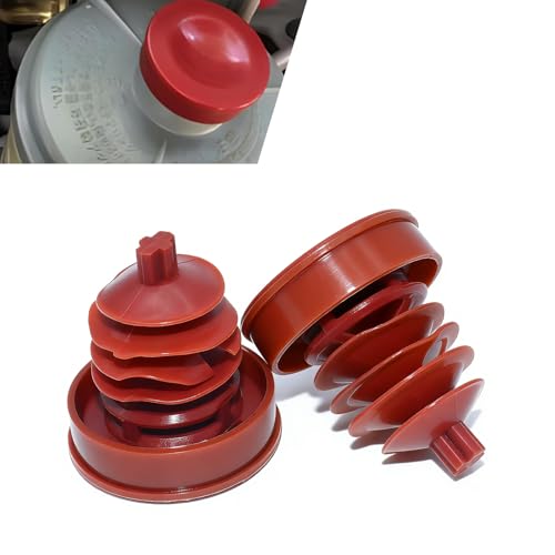 Yidcidu 2PCS Car Hydraulic Power Steering Pump Cover, Heat-resistant Anti-aging Sealing Protective Cover, Vehicle Power Steering Pump Reservoir Cap, Compatible with Accord 53697-SB3-952 (Red)