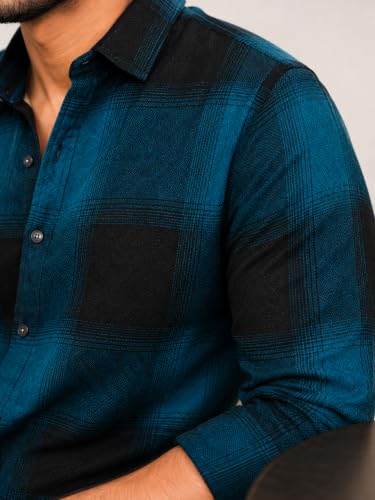 Image of Men's Flannel Plaid Check Full Sleeve Button-Down Shirt