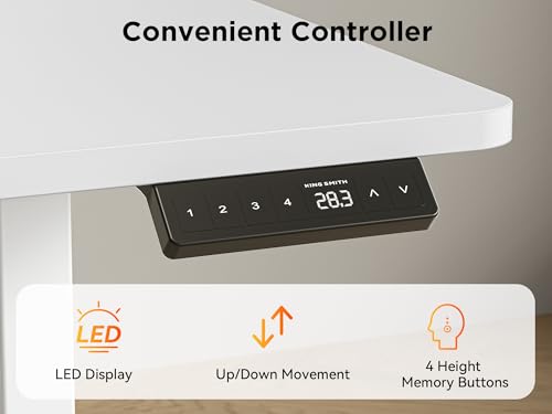 Image of WALKINGDESK 75x61 Inches Reversible L Shaped Standing Desk Height Adjustable with Cup Holder, Electric Corner Computer Workstation for Home Office, Sit Stand up Gaming Desk with Cable Management White