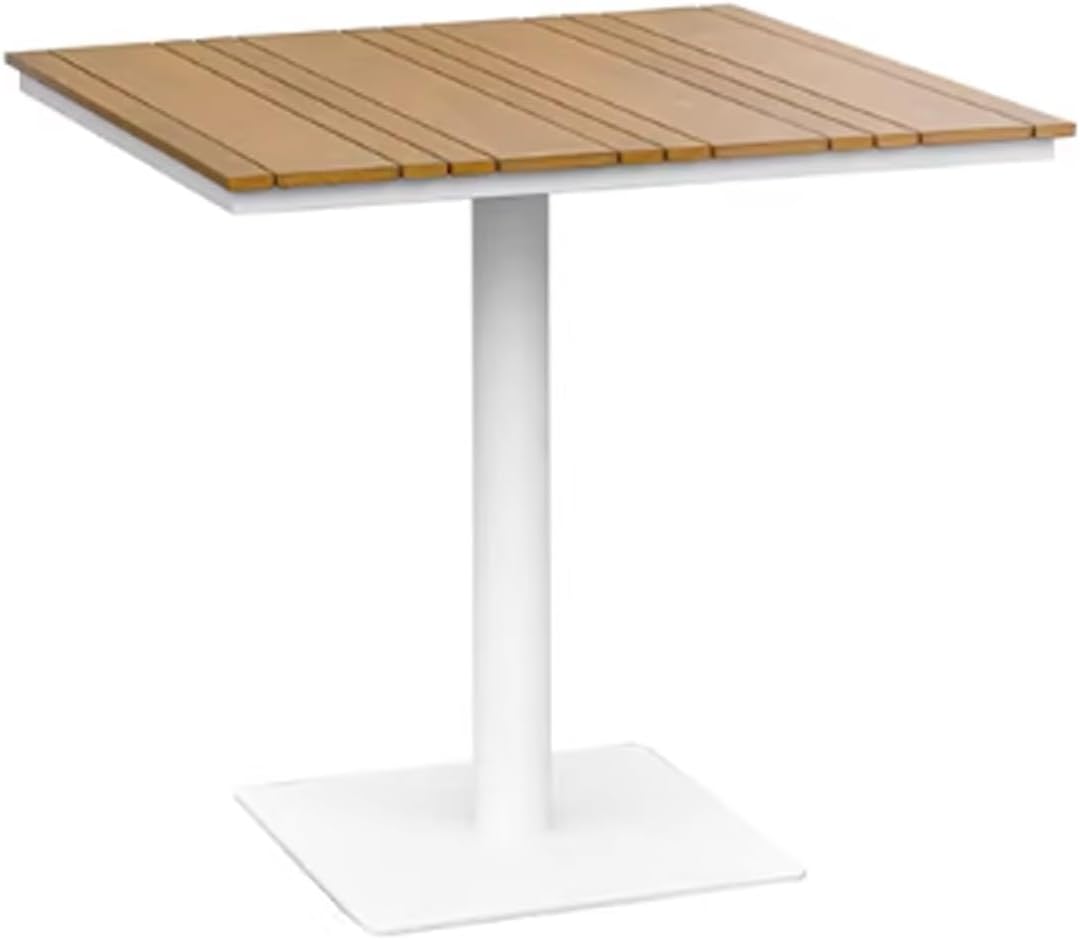 Outdoor Patio Dining Set Furniture with Chairs and Teak Wood Tabletop Square Table for Deck Garden Backyard Lawn Poolside(K)