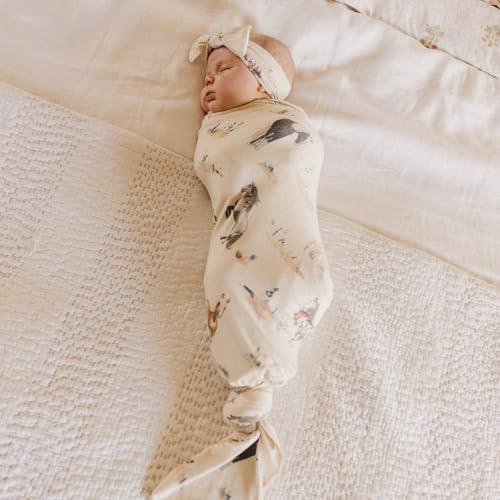 Image of Copper Pearl Swaddle Blankets for Newborns | Soft Stretchy Receiving Blankets for Boys and Girls | Large 46 x 46 Inch Baby Blankets | Lightweight and Breathable Swaddles | Montana