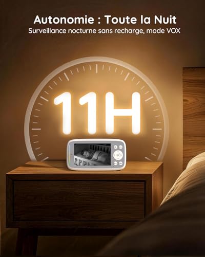 BOIFUN Babyphone Camera sans WiFi, Écran IPS 4", VOX, Vision Nocturne – vue 9