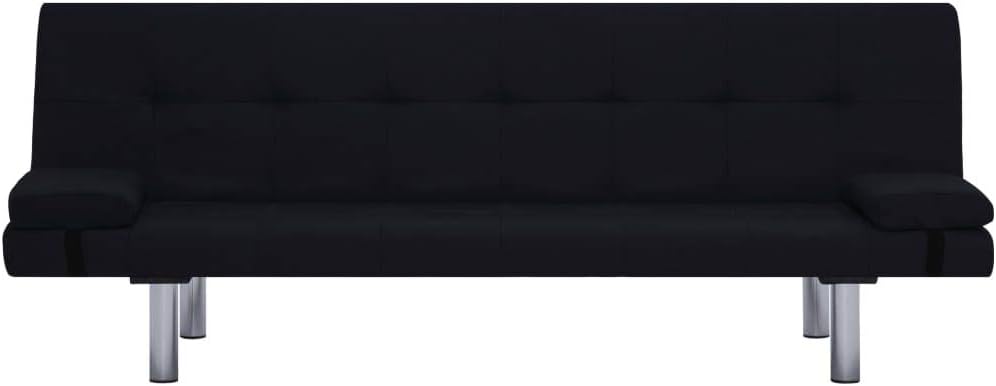 vidaXL Wooden Frame Sofa Bed in Black