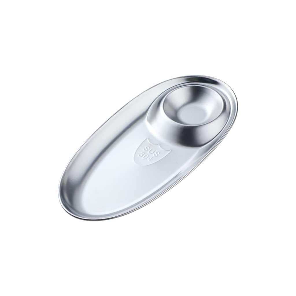 Stainless Steel Plates Outdoor Camping Double Tableware for Hiking Camping Color is Bright Not Easy Fade