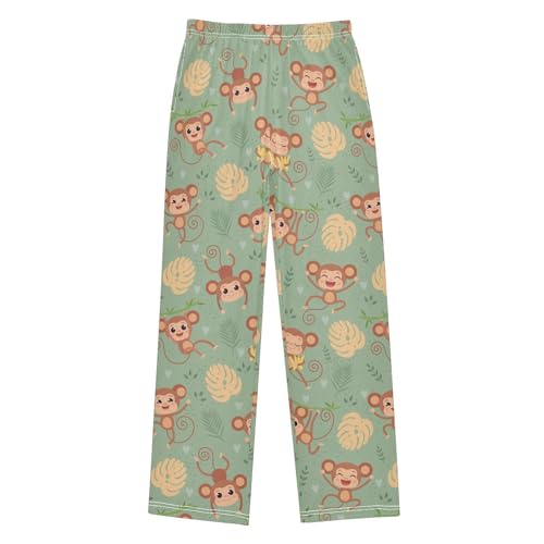 ZZXXB Monkeys Have Fun Boys Long Pants Soft Trousers Elastic Waist Kids Lounge Bottoms with Pockets S-XL