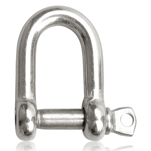 M5 Heavy duty D shackle, GLADFRESIT Stainless Steel D-Shackle Ring for Construction Rigging, Vehicle Recovery Hauling Tie Downs Hanging