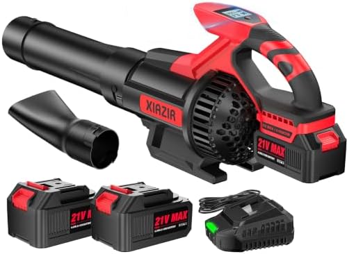XIAZIR Soplador de Hojas a Batería con 2×4,0Ah Batería y Cargador...