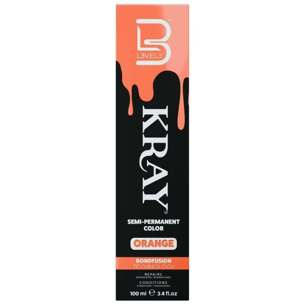 L3 - Level 3 Kray Semi Permanent Hair Color - Semi Permanent Hair Dye with Aloe Vera - Orange