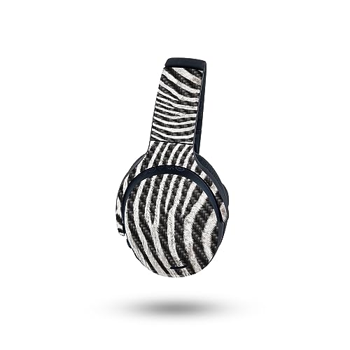 Image of MightySkins Carbon Fiber Skin Compatible with Skullcandy Crusher ANC 2 - Zebra Closeup | Protective, Durable Textured Carbon Fiber Finish | Easy to Apply