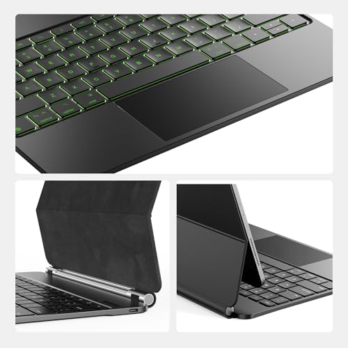 Image of CSZZACME for iPad Pro 13 inch M5 2025 & M4 2024 case with Keyboard M4,Magnetic Attach,Multi-Gesture Trackpad,7-Color Backlit,Shortcut Keys,Auto Sleep /Awake,Magic Keyboard for iPad Pro 13-inch, Black