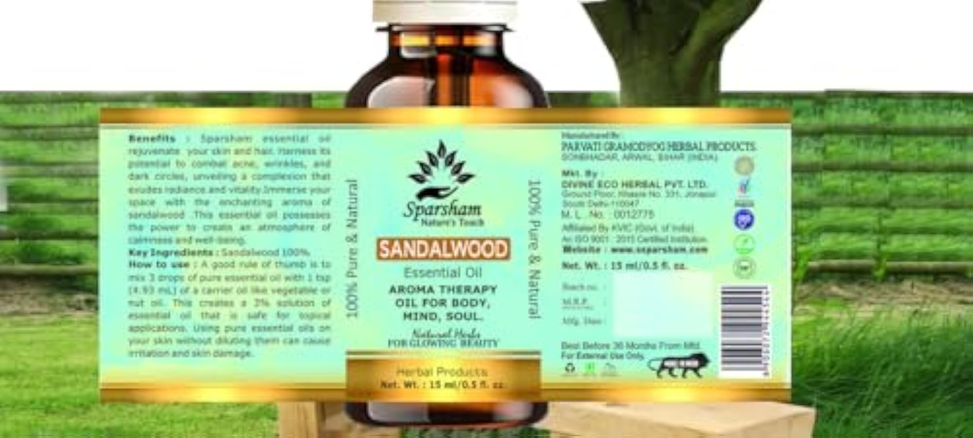 Sparsham Sandalwood Essential Oil 15ml