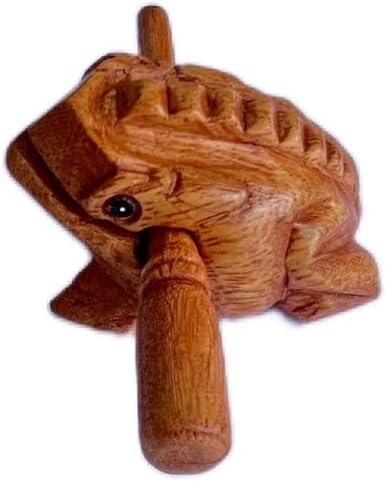Classic Handmade Percussion Instruments Wooden Frog 2.3-2.75 Inch Wooden Frog Musical Instrument Home decor (Brown Color)