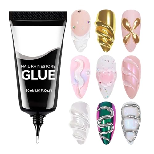 Gel para modelar uñas, 30 ml, pegamento de modelado con decoración de diamantes de imitación, pegamento para uñas, para mujeres, niñas, belleza, hogar, boda