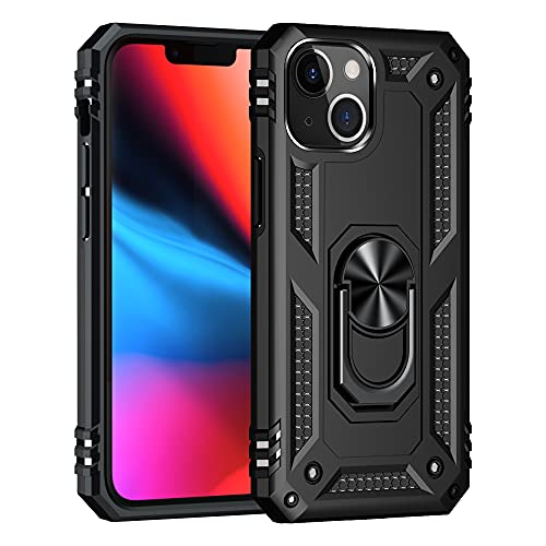 Asuwish Compatible with iPhone 13 6.1 inch Case and Tempered Glass Screen Protector Ring Holder Hard Magnetic Kickstand Stand Phone Cover for iPhone13 5G i i-Phone i13 iPhone13case Women Men Black - Image 3