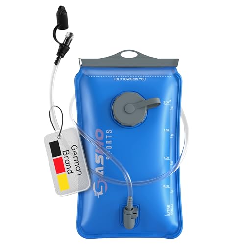SASMO 2L Hydration Bladder with 2 openings – BPA-Free, Leakproof, Water Reservoir for Backpack, Hiking, Cycling, Outdoor & Camping – LFGB Certified