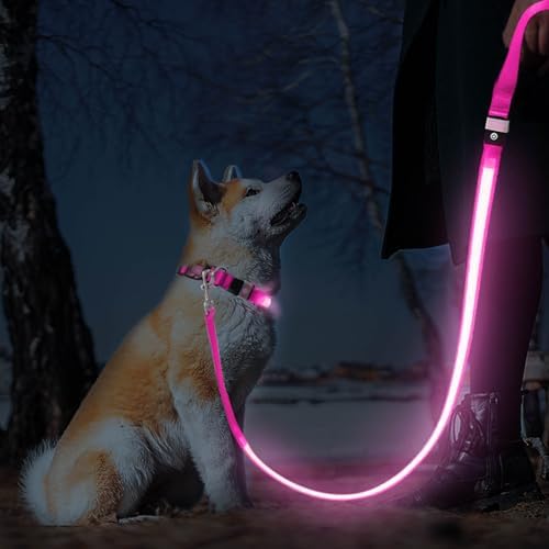 Nitey Leash LED Glow in The Dark Pet Dog Leash (Pink) 5