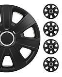 SCITOO(4-Pack) Stylish 14-Inch Black hubcaps, Compatible with Various Vehicles, Easy Installation, Durable & Beautiful