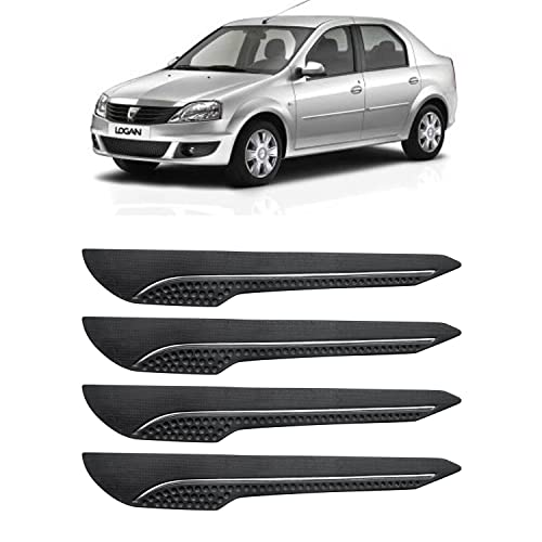 Image of AOSIS-Car Bumper Protector /Bumper Guard for Mahindra Logan Edge with Single Chrome Stripe (4-Pcs)