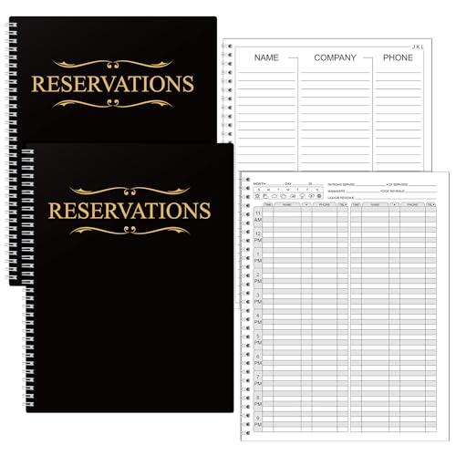 Marspark 2 Pack Reservation Book for Restaurant, 120 Day Table Dinner Reservations 8.5
