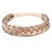 DIGUAN 2 Strands Synthetic Hair Braided Headband Classic Chunky Plaited Braids Elastic Stretch Hairpiece Women Girl Beauty accessory, 54g Boho (Golden Blonde)