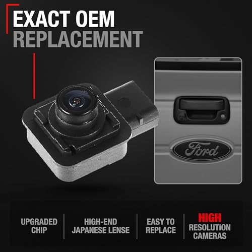 Image of Rear View Backup Camera - Compatible with 2015-2017 Ford F-150, 2018-2019 Ford Lobo - Reverse Park Assist Camera Replacement - OEM FL3Z19G490D, 590-080