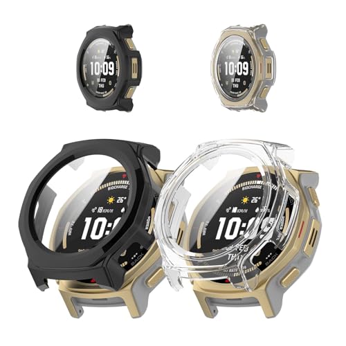 For Amazfit T-Rex 3 Pro 44mm �p �P�[�X �J�o�[ KONXISA Amazfit T-Rex 3 Pro 44mm �J�o�[+�t�B���� ��̌^�iPC�P�[�X+�K���X�t�B�����j�����ߗ� �C�菝�h�~ �Ռ��z�� �����[�d�\ �S�ʕی� ��