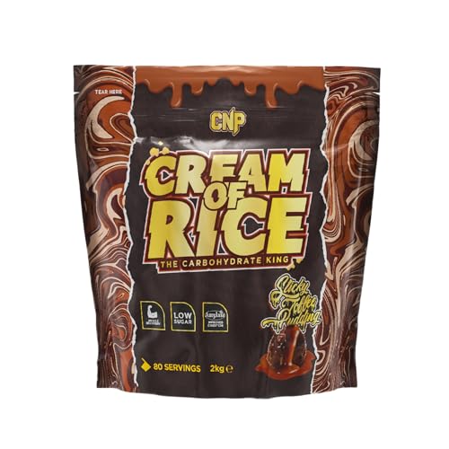 CNP Professional Cream of Rice Carbohydrate, Low Sugar, for Energy & Recovery with Easy Digestion, 2kg 40/80 Servings 8 Flavours (2kg Sticky Toffee)
