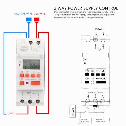 Minuterie numérique 7 jours programmable AC85-265V avec boîtier étanche LCD
