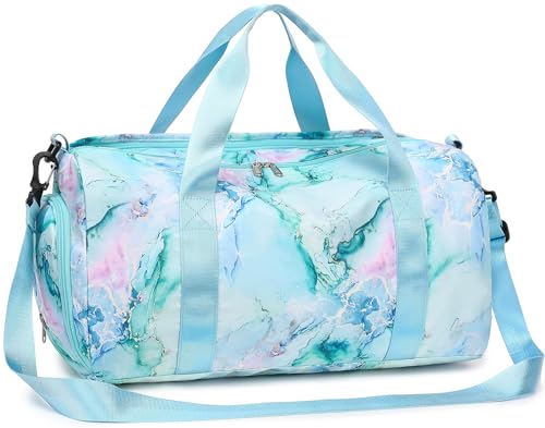 Gym-Bag-Sports-Duffle-Bag-with-Wet-Pocket-Weekender-Overnight-Bag-with-Waterproof-Shoe-Pouch-and-Air-Hole-for-Girls-Kids-Women-Travel-Foldable-Bag