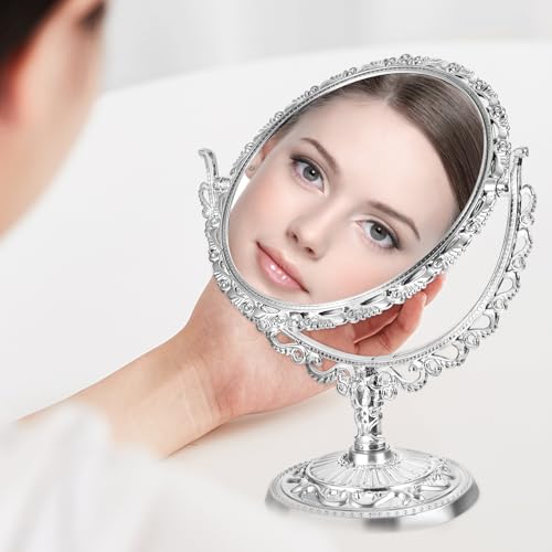Espejo de Maquillaje Redondo Vintage de Doble Cara GALPADA miniatura 4
