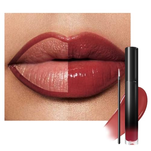 Image of evpct Cranberry Red Shiny Longwear No-Budge Liquid Lip Color Lipstick Makeup, Highly Pigmented Color Instant Shine, Waterproof Long Lasting Lipstick for Women, Lip Stain Gloss Lip Liner Brush, 04#