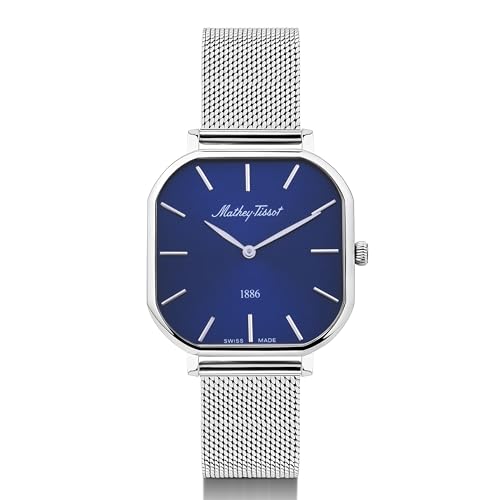 Mathey-tissot Swiss Made Monsoon Square Quartz Blue Dial Watch - D7917ABU