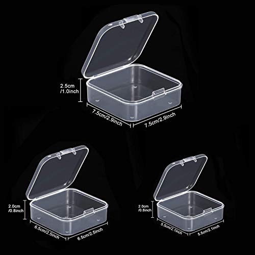 36Pack Mixed Size Plastic Bead Containers Clear Container Organizer Box Case With Lids For Jewelry Collection, 3 Sizes #TOP1