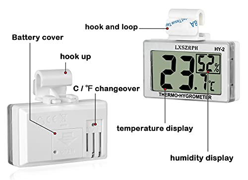Gxstwu Reptile Hygrometer Thermometer Lcd Display Digital Reptile Tank Hygrometer Thermometer With Hook Temperature Humidity Meter Gauge For Reptile Tanks, Terrariums, Vivarium 1Pack #TOP1