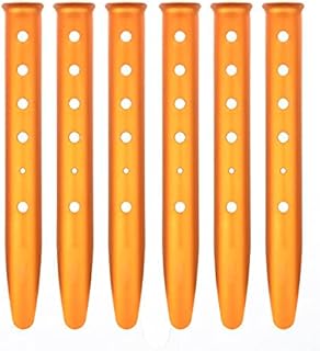 Aluminum Tent Stakes Heavy Duty - 6Pcs Ground Stakes Heavy Duty Camping Tent Stakes for Outdoor Decorations - Tents Stakes for Beach Canopy Sand Spikes for Outdoor Lights Replacement Spikes for Ground