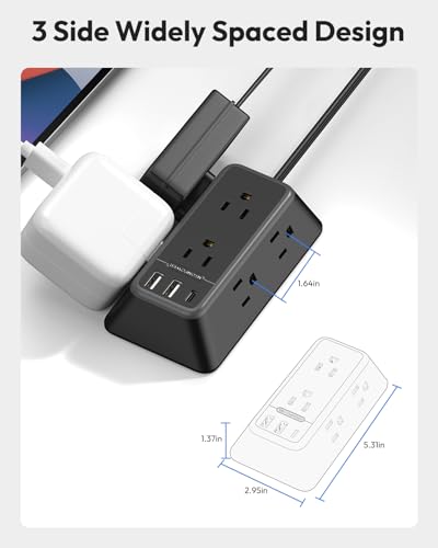 10' Ntonpower Power Strip w/ 6 Outlets & 3 USB Ports - image 5