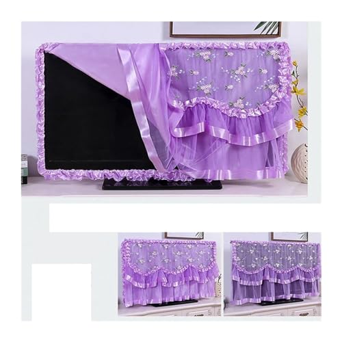 Cache anti-poussière TV plein format 50 pouces violet foncé textile