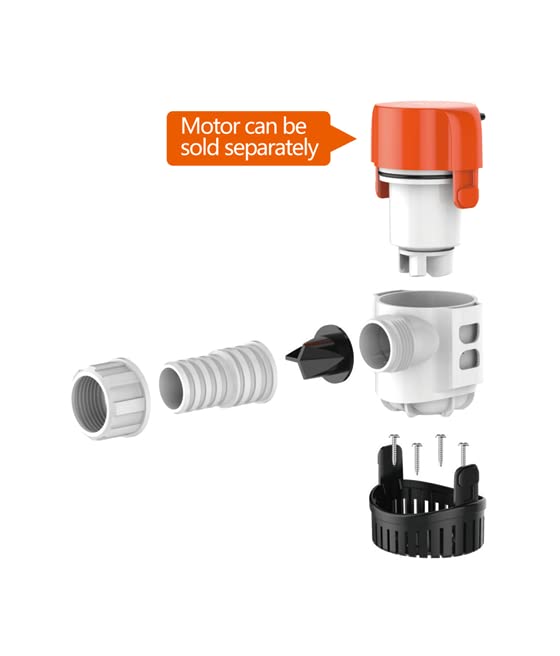 SEAFLO 13 A Serie 2000 GPH nicht automatische Bilgepumpe, 12 V, Boots-Tauchpumpe, 5 m Förderhöhe, 2,5 cm + 3,8 cm Auslass, Anti-Airlock, Kartuschenmotor-Design, 4 Jahre Garantie