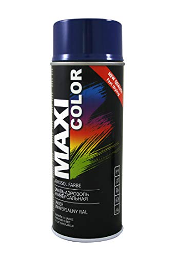Maxi Color NEW QUALITY Sprühlack Lackspray Glanz 400ml Universelle spray Nitro-zellulose Farbe Sprühlack schnell trocknender Sprühfarbe (RAL 5022 Nachtblau glänzend)