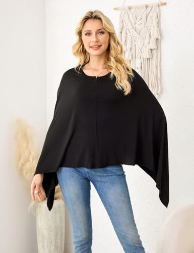 Ferand Women's Versatile Poncho Tops Lightweight Wrap Scarf for Spring Summer3