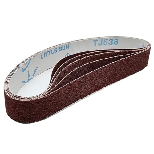 Image of 5Pcs 30x533mm Sanding Belt.1.2"x21" Abrasive Band. 533mm P60-600 Sander Grinder Use for Drill Grinding Polishing Wood Metal(Red (TJ538),5 Pieces Grit 600)