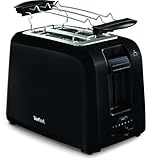 Tefal Tostadora Vita de 2 ranuras con calentador de panecillos, elevación extra alta y 7 niveles de tostado, color negro – TT1A2810