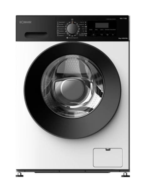Bomann Waschmaschine 8kg | 5 Jahre Motor-Garantie | Invertermotor - effizient, leise & langlebig | max. 1400 U/min | 15 Programme | Dampffunktion | LED-Display | Washing Machine | WA 7188 weiß