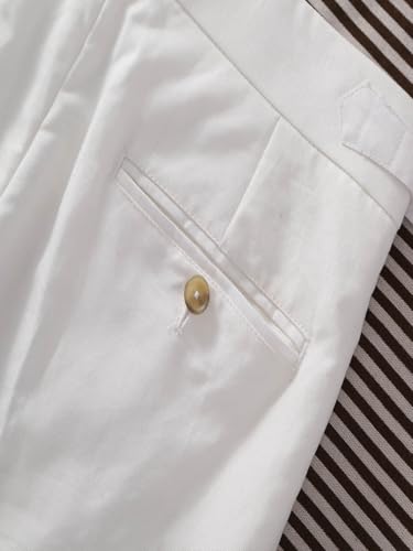 White Pants French Linen Straight Casual Pants Men High Waist Straight Pants Paris Button Adjustment Large Size Customized3