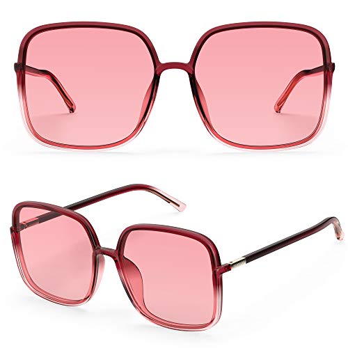 TOREGE Sunglasses for women Oversized Square Sunglasses Trendy Polarized Women's Sunglasses TR-C8
