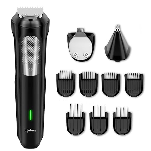 Image of Lifelong All in One Trimmer for Men | 12-in-1 Shaving Kit for Man | Multi Razor Precision Beard, Nose, Body, Private Parts | Full Body Shaver | Best Grooming Gifts | 7Combs | 120Min Runtime | 9000RPM